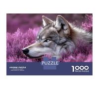 Jigsaw 1000 Pieces for Teenagers Wolf in Purple Heather Field Puzzle for Adults Relaxing Games Presents for Women for Is Ideal As A Gift 70x50cm/1000pcs
