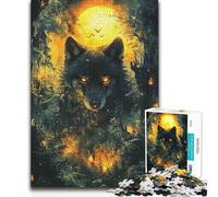 Jigsaw 1000 Pieces for Teenagers Wolf in The Forest Challenging Game Toys Family Activities Gift For Birthdays (size 38x26cm)