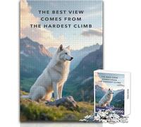 Jigsaw 1000 Pieces for Teenagers Wolf on Mountain Motivation Unique Challenge Game Precision Cutting Educational Toy Size 38x52cm