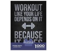 Jigsaw 1000 Pieces for Teenagers Workout Like Your Life Depends On It, Gym Motivation Puzzles for Adults Anti-Stress Toys Home Decoration Birthday And Unique Gifts 52x38cm/1000pcs