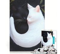 Jigsaw 1000 Pieces for Teenagers Yin Yang Cats Educational Game Train Your Brain And Hands Gifts for Friends And Family 38x26cm
