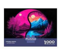 Jigsaw 1000 Pieces for Teenagers Yin Yang Landscape Art Print Puzzle for Adults Toy Wall Decor Presents for Women Birthday And Unique Gifts 38x26cm/1000pcs