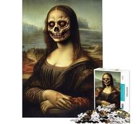 Jigsaw 1000 Pieces for Teenagers Zombie Mona Lisa Fun Activities at Home Pattern Assembly Educational Game for 14+ Puzzle Game Offered (50x75cm)