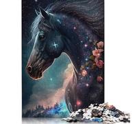 Jigsaw 1000 Pieces Galaxy Horse And Flower Puzzle Jigsaw Adults Puzzles Jigsaw Education Game Educational Toys Gifts Jigsaw Puzzles 1000pcs (75x50cm)
