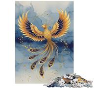 Jigsaw 1000 Pieces Golden Phoenix Rising Fun Activities at Home Pattern Assembly Home Decoration Toys for 14+ Puzzle Game Offered (38x26cm)