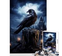 Jigsaw 1000 Pieces Gothic Raven Puzzles for Teenagers Pattern Assembly Parent-child Interaction Birthday Present, Gifts, (50x75cm)