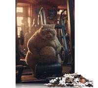Jigsaw 1000 Pieces Grumpy Fat Cat Fitness Puzzle Jigsaw Adults Puzzles Jigsaw Education Game Educational Toys Gifts Jigsaw Puzzles 1000pcs (75x50cm)