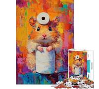 Jigsaw 1000 Pieces Hamster's Whimsical Roll Brain Intelligence Challenge Addictive Toys Family Games Analysis And Logic Great Gifts (size 38x26cm)