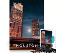 Jigsaw 1000 Pieces Houston Texas City Precise Cut Art Cognitive Skill Toy Leisure Time Fun Christmas Calm Gift (38x26cm)