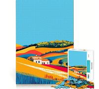 Jigsaw 1000 Pieces Italy Tuscan Hills Minimalist Art Precise Cut Art Cognitive Skill Toy Leisure Time Fun Christmas Calm Gift (50x75cm)