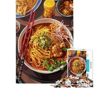 Jigsaw 1000 Pieces Khao Soi︰ Northern Thai Noodle Dish Brain Intelligence Challenge Addictive Toys Family Games Suitable for Couples Art Work Gifts (size 50x75cm)