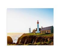 jigsaw 1000 pieces，Lighthouse Built on the Ruins of an Old Abbey in Saint-Mathieu (France)，DIY Art for Grown Ups Adults（38x26cm）-AW74