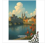 jigsaw 1000 pieces Limerick Ireland Poster | Perfect decoration Challenging To Complete Wishlist with Santa Claus 50x75cm