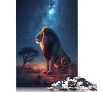 Jigsaw 1000 Pieces Lion Under The Milky Way Puzzle Jigsaw Adults Puzzles Jigsaw Education Game Educational Toys Gifts Jigsaw Puzzles 1000pcs (38x26cm)