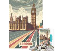 Jigsaw 1000 Pieces London Brain Intelligence Challenge Addictive Toys Family Games Suitable for Couples Art Work Gifts (size 38x52cm)