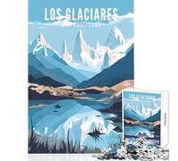 Jigsaw 1000 Pieces Los Glaciares Poster Jigsaw for Teenagers Enhance Memory for Birthday, Chrismas Challenging Game And Family Play (50x75cm)