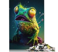 Jigsaw 1000 Pieces Meme Green Frog Puzzles Adults Difficulty Jigsaw Puzzles Education Toys Games Family Decoration 1000pcs (75x50cm)