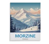 jigsaw 1000 pieces，Morzine France Vintage Travel Poster with Ski Motif，DIY Art for Grown Ups Adults（38x26cm）-D77