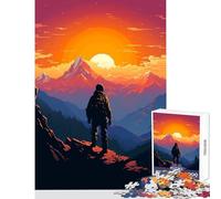 Jigsaw 1000 Pieces Mountain Peak Pixel Art Puzzles for Teenagers Pattern Assembly Parent-child Interaction Birthday Present, Gifts, (38x52cm)