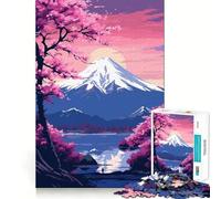 Jigsaw 1000 Pieces Mt Fuji Japan Pixel Art Precise Cut Art Cognitive Skill Toy Leisure Time Fun Christmas Calm Gift (50x75cm)