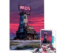 Jigsaw 1000 Pieces Neon Outpost Wasteland Inn Challenging To Complete Learning Educational Impossible Game for 14+ Puzzle Game Offered (50x75cm)