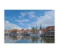 jigsaw 1000 pieces，Neustadt Harbour in Schleswig Holstein with reflection of the buildings，DIY Art for Grown Ups Adults（50x70cm）-AL8