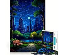 Jigsaw 1000 Pieces NY Central Park Pixel Art Precise Cut Art Cognitive Skill Toy Leisure Time Fun Christmas Calm Gift (38x26cm)