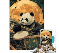 Jigsaw 1000 Pieces Panda Beats Moonlight Brain Intelligence Challenge Addictive Toys Family Games Analysis And Logic Great Gifts (size 38x52cm)