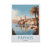 jigsaw 1000 pieces，Paphos Cyprus ， Coast，DIY Art for Grown Ups Adults（38x26cm）-DT12