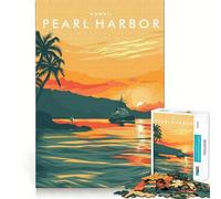 Jigsaw 1000 Pieces Pearl Harbor Hawaii Precise Cut Art Cognitive Skill Toy Leisure Time Fun Christmas Calm Gift (38x26cm)