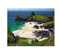 jigsaw 1000 pieces,People enjoying the sandy cove of Kynance Cove in Cornwall,jigsaw adults and kids puzzles difficulty jigsaw game role jigsaw educational game toy family decoration(50x70cm）-64