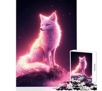 Jigsaw 1000 Pieces Pink Kitsune Jigsaw Puzzles for Adults For Family Fun Parent-child Interaction Brainteaser Family Games (38x52cm)