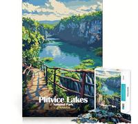 Jigsaw 1000 Pieces Plitvice Lakes National Park Croatia Precise Cut Art Cognitive Skill Toy Leisure Time Fun Christmas Calm Gift (50x75cm)