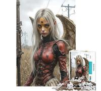 Jigsaw 1000 Pieces Post-Apocalyptic Angel Warrior Challenging To Complete Learning Educational Impossible Game for 14+ Puzzle Game Offered (38x52cm)