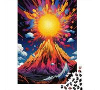 Jigsaw 1000 Pieces Psychedelic Volcanic Eruption Jigsaw Puzzles Adults Difficulty Jigsaw Puzzles Education Toys Games Family Decoration 1000pcs (75x50cm)