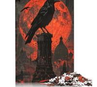 Jigsaw 1000 Pieces Raven And The Blood Moon Puzzle Jigsaw Adults Puzzles Jigsaw Education Game Educational Toys Gifts Jigsaw Puzzles 1000pcs (75x50cm)