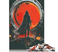 Jigsaw 1000 Pieces Red Moon And Black Cloak Jigsaw Puzzles Boys And Girls Puzzle Difficulty Jigsaw Puzzles Education Toys Games Family Decoration 1000pcs (75x50cm)