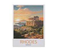 jigsaw 1000 pieces，Rhodes Greece ， Sunset，DIY Art for Grown Ups Adults（75x50cm）-DT92