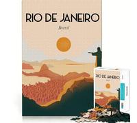 Jigsaw 1000 Pieces Rio De Janeiro Brazil Precise Cut Art Cognitive Skill Toy Leisure Time Fun Christmas Calm Gift (38x26cm)