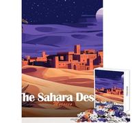 Jigsaw 1000 Pieces Sahara Desert Morocco Night Landscape Jigsaw for Teenagers Enhance Memory for Birthday, Chrismas Challenging Game And Family Play (38x26cm)
