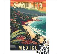 jigsaw 1000 pieces Sayulita's Bohemian Bliss | Hand Speed Race Every Piece is Unique Artists' Collection, Fine Arts 38x26cm