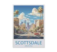 jigsaw 1000 pieces，Scottsdale Arizona Vintage Travel Poster Landscape，DIY Art for Grown Ups Adults（38x26cm）-DM92