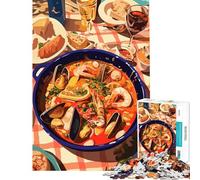Jigsaw 1000 Pieces Seafood Stew Feast Brain Intelligence Challenge Addictive Toys Family Games Suitable for Couples Art Work Gifts (size 38x52cm)