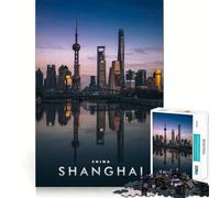 Jigsaw 1000 Pieces Shanghai River Perfect Edge Play Cognitive Fun Play Slow Play Fun Xmas Art Display (50x75cm)