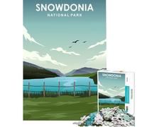 Jigsaw 1000 Pieces Snowdonia Travel Poster for Educational Game Challenge Toy for Educational Game Tough Challenge Gifts For Birthdays (Size 75x50cm)