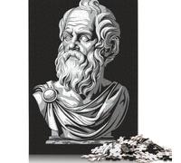 Jigsaw 1000 Pieces 'Socrates Philosopher Bust Puzzles Adults Difficulty Jigsaw Puzzles Education Toys Games Family Decoration (38x26cm)