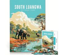 Jigsaw 1000 Pieces South Luangwa National Park Perfect Edge Play Cognitive Fun Play Slow Play Fun Xmas Art Display (38x52cm)