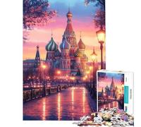 Jigsaw 1000 Pieces St. Basil's at Dusk Brain Intelligence Challenge Addictive Toys Family Games Analysis And Logic Great Gifts (size 38x26cm)
