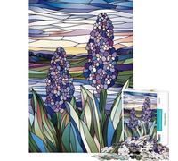 Jigsaw 1000 Pieces Stained Glass Flowers Brain Intelligence Challenge Addictive Toys Family Games Suitable for Couples Art Work Gifts (size 50x75cm)