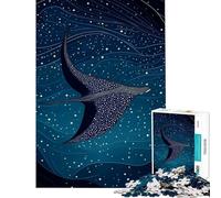 Jigsaw 1000 Pieces Stars Whale Ray Sea Brain Teaser Game Brain Intelligence Challenge Addictive Toys Gifts For Birthdays Difficult Challenge (Size 38x52cm)